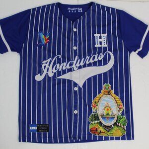Honduras Baseball Jersey Blue Striped Hombres Honduras Baseball Size Medium